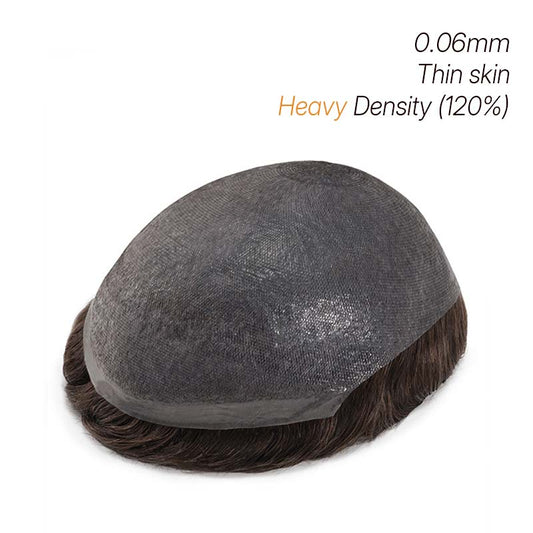 ENSO 0.06mm Skin Hair System – V-Loop Hairline, Injected Hair, Heavy Density (120%)