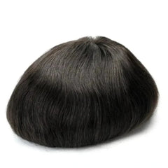 Peluca para hombre Q6 con encaje francés, parte frontal, fina, de cuero, lateral y trasera + soporte portátil gratis